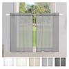 Short Sheer Curtains, 1 or 2 Pieces, Waterproof Voile Panels, Dark Gray view 2