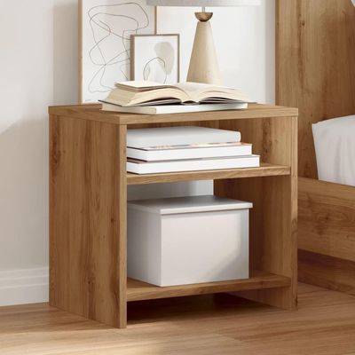 Iiaky Bedside Table, Artisan Oak, 40 x 30 x 40 cm, Engineered Wood