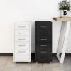Mobile Filing Cabinet with 5 Drawers and Lock, Gray view 2