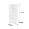 Mobile Filing Cabinet with 5 Drawers and Lock, Gray view 3