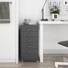 Mobile Filing Cabinet with 5 Drawers and Lock, Gray view 4