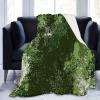 Soft Cozy Blanket, Abstract Camouflage Texture, Premium Flannel, Green, Washable and Easy Care, 150 x 200 cm, Warm and Cozy for Children and Adults view 2