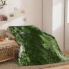 Soft Cozy Blanket, Abstract Camouflage Texture, Premium Flannel, Green, Washable and Easy Care, 150 x 200 cm, Warm and Cozy for Children and Adults view 3