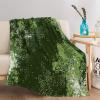 Soft Cozy Blanket, Abstract Camouflage Texture, Premium Flannel, Green, Washable and Easy Care, 150 x 200 cm, Warm and Cozy for Children and Adults view 4