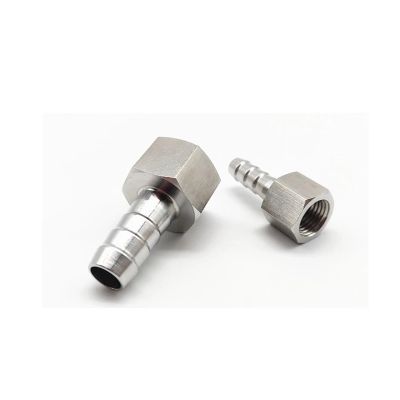 SSOPTMCB 1-Pc. 6 mm, 8 mm, 10 mm, 12 mm, 14 mm, 16 mm or 19 mm Hose Barb to M10, M12, M14, M16, M18 or M20 Female Thread, 304 Stainless Steel High-Pressure Pipe Fitting (M18 × 1.5 to 10 mm)