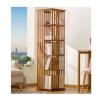 YPIOUREN 360° Rotating Bamboo Bookshelf, Brown, 149 × 37 cm view 1