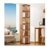 YPIOUREN 360° Rotating Bamboo Bookshelf, Brown, 149 × 37 cm view 2
