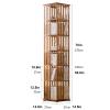 YPIOUREN 360° Rotating Bamboo Bookshelf, Brown, 149 × 37 cm view 3
