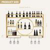 Wall-Mounted Metal Wine Rack, 140 cm, Gold view 2