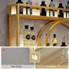 Wall-Mounted Metal Wine Rack, 140 cm, Gold view 3