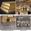 Wall-Mounted Metal Wine Rack, 140 cm, Gold view 4