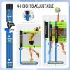 Portable Volleyball and Badminton Net Set for Backyard and Beach, with 2 Nets, Adjustable Poles, PU Volleyball, Aluminum Rackets and Carrying Bag view 2