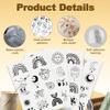 DOODLREAM 47-Piece Sun, Star, Moon Water-Soluble Embroidery Patterns view 3
