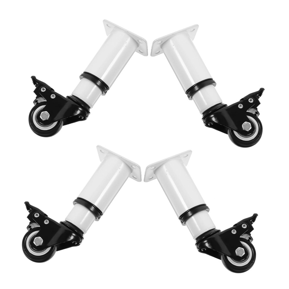 Gadpiparty Adjustable Coffee Table Legs with Casters, 4-Piece Set, White