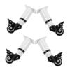Gadpiparty Adjustable Coffee Table Legs with Casters, 4-Piece Set, White view 1