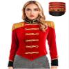 Yeahdor Women's Circus Ringmaster Velvet Blazer Costume with Hat, Red, XL view 1