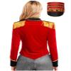 Yeahdor Women's Circus Ringmaster Velvet Blazer Costume with Hat, Red, XL view 2