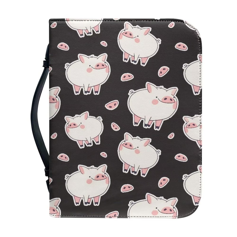 Kuiaobaty Bible Bag with Dog Paw Print Pattern, Zipper, Cartoon Puppy Design, and Carrying Handle