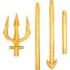 Funidelia | Aquaman Costume with Accessories for Men - DC Comics Justice League Adult Costume for Parties, Carnival & Halloween - Size L - Gold view 3