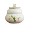 Ceramic Tea Storage Canister with Pumpkin Ornament view 1
