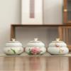 Ceramic Tea Storage Canister with Pumpkin Ornament view 3