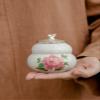 Ceramic Tea Storage Canister with Pumpkin Ornament view 4