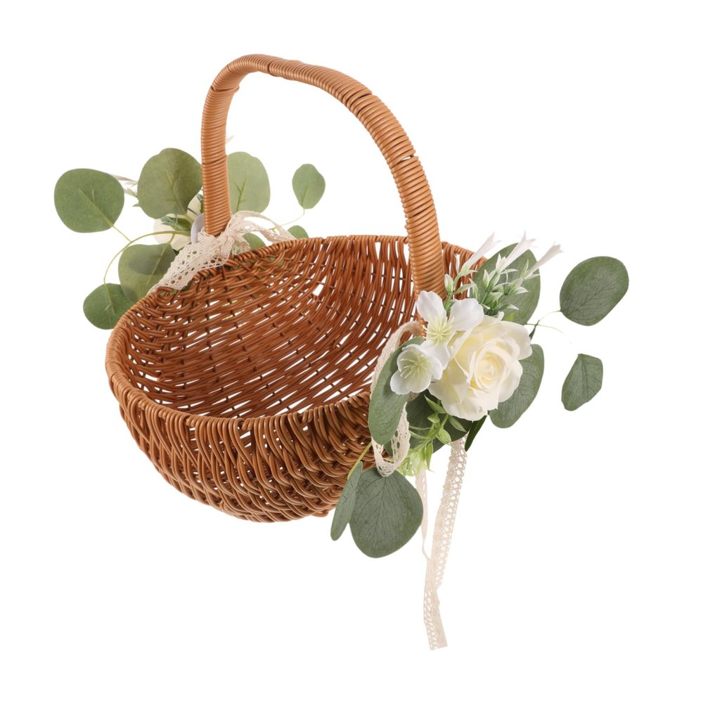 MAGICLULU Rustic Handmade Woven Imitation Rattan Basket
