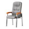 Modern Gray Leather Office Chair with Armrests for Reception, Conference, and Training, 62 x 56.4 x 110 cm view 1