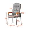 Modern Gray Leather Office Chair with Armrests for Reception, Conference, and Training, 62 x 56.4 x 110 cm view 3