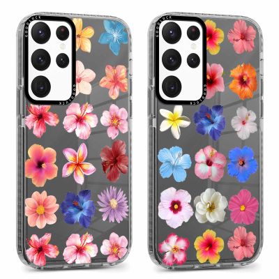 Phoona 2-Pack Cases for Samsung Galaxy S22 Ultra 5G, Floral Design, Black