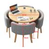 Modern Round Bar Table and Chair Set, Yellow Cotton-Linen view 2