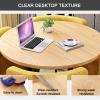 Modern Round Bar Table and Chair Set, Yellow Cotton-Linen view 4