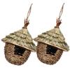 Supvox 2-Pack Handwoven Straw Bird Nests with Ventilation, Hanging Natural Nesting Boxes for Outdoor Use and Garden Decor view 1