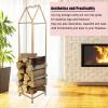 Firewood Holder for Home, Yard, and Deck, 33 cm Wide, Gold view 3