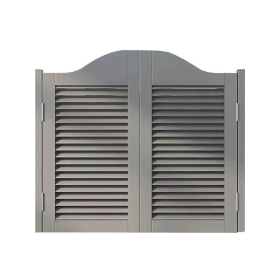 75–165 cm Wide Saloon Swing Doors, Western Café Doors, Solid Wood Double Doors with Automatic Closing, Grey W16