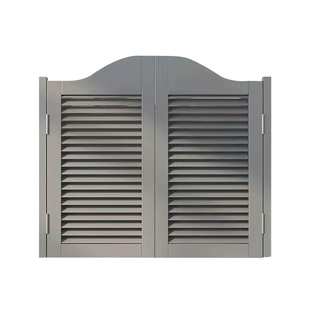 75–165 cm Wide Saloon Swing Doors, Western Café Doors, Solid Wood Double Doors with Automatic Closing, Grey W16