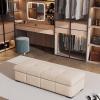 LMXRY​PD Storage Ottoman Bench with Padded Seat and Legs, White, 140 cm/55.1 in view 3
