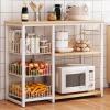Metal Kitchen Rack with Wooden Top, Storage, and Microwave Stand, 80 cm High view 1