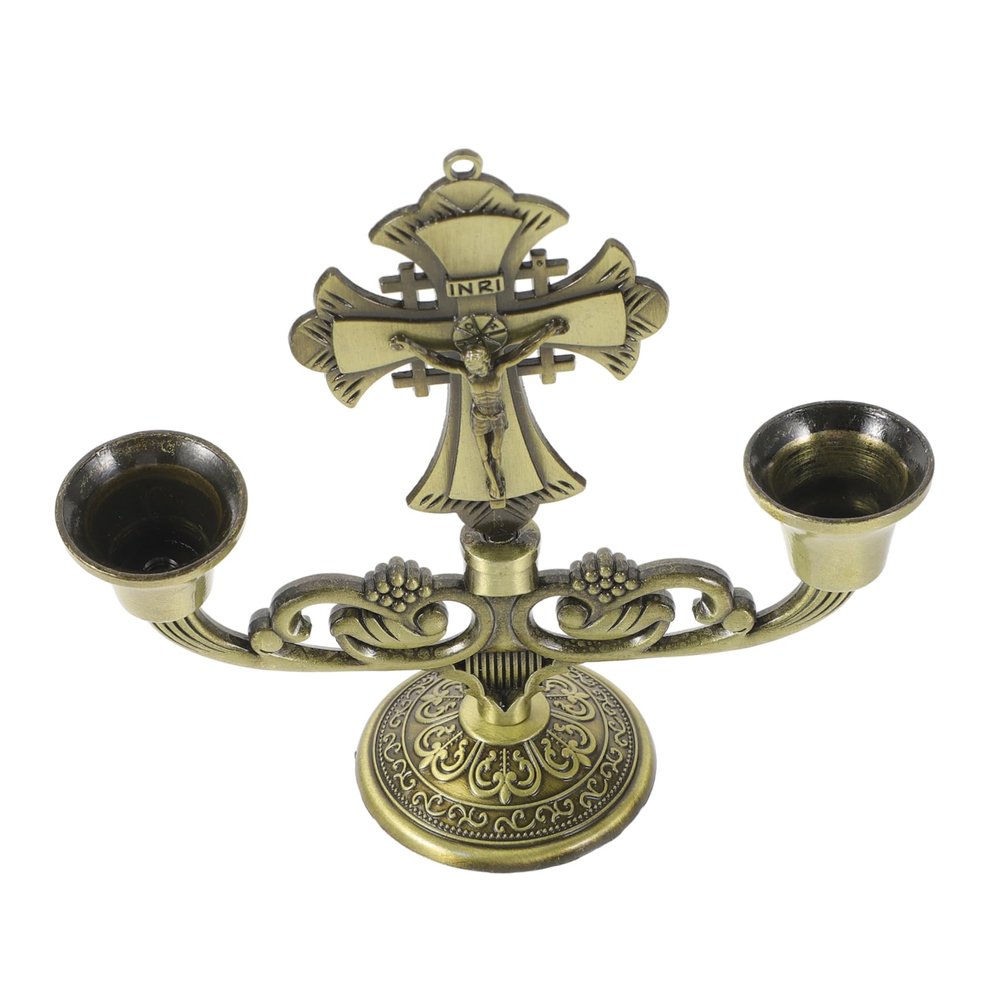 2-Head Zinc Alloy Candle Holder for Christmas