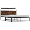 WKIEQACO Bed Frame, 150 x 200 cm, King Size, Smoked Oak, Engineered Wood view 2