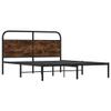 WKIEQACO Bed Frame, 150 x 200 cm, King Size, Smoked Oak, Engineered Wood view 3