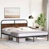 WKIEQACO Bed Frame, 150 x 200 cm, King Size, Smoked Oak, Engineered Wood view 4