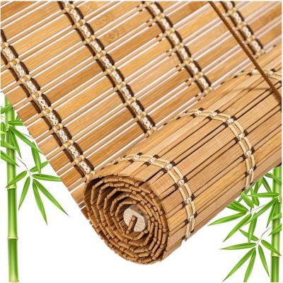Sonakia Natural Bamboo Roll-Up Blinds for Windows, Indoor & Outdoor, 90 x 160 cm / 35 x 63 in