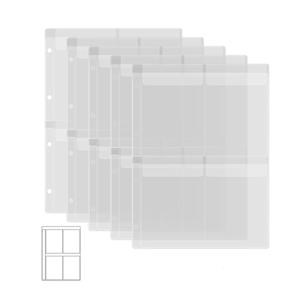 BAOFALI 20-Pack A4 PVC Binder Pockets, 4-Hole, Waterproof