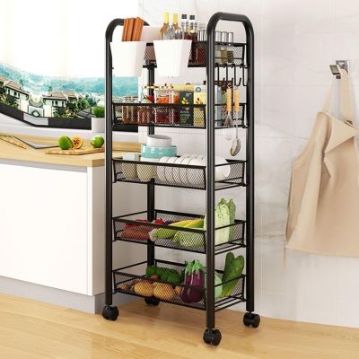 cukoekim 5-Tier Rolling Fruit and Vegetable Storage Cart