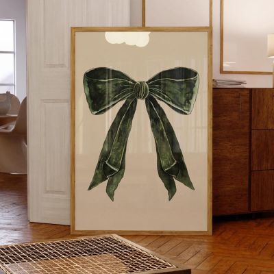 Bow Wall Art for Girls, Vintage Bow Poster, 50 x 70 cm, Unframed