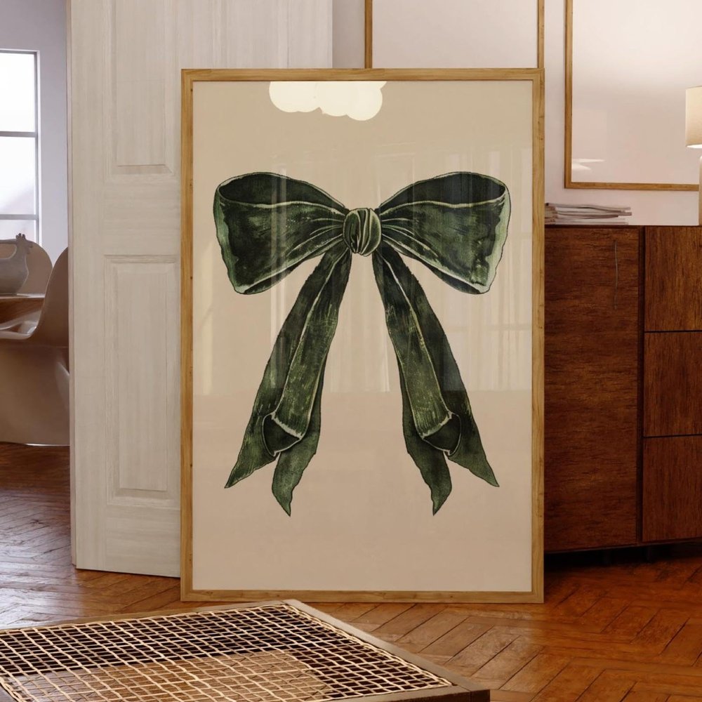 Bow Wall Art for Girls, Vintage Bow Poster, 50 x 70 cm, Unframed