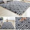 Modern Living Room Rug, 160 x 220 cm, Dark Gray and White Striped view 1