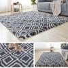 Modern Living Room Rug, 160 x 220 cm, Dark Gray and White Striped view 2