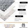 Modern Living Room Rug, 160 x 220 cm, Dark Gray and White Striped view 4